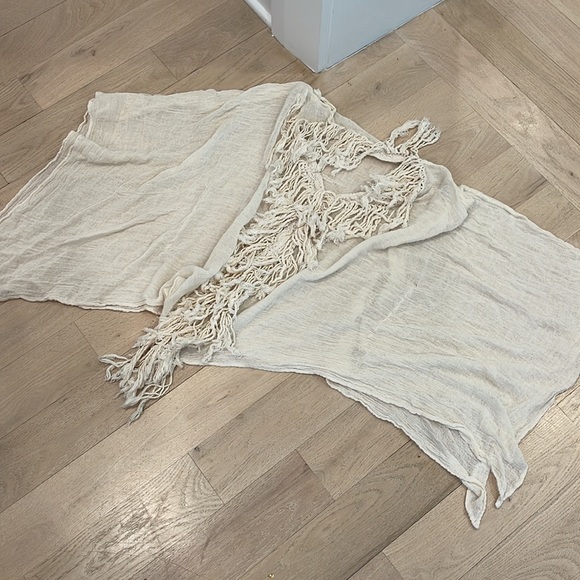 Jen’s Pirate booty fringe gauze coverup top - Picture 2 of 7